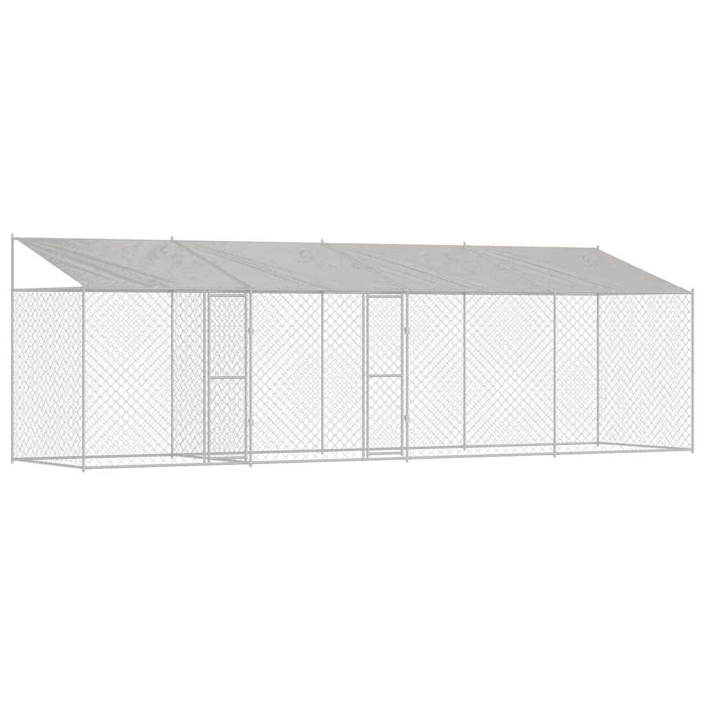 Gabbia per Cani con Tetto Argento 800 x 200 x 256 cm | homemem39