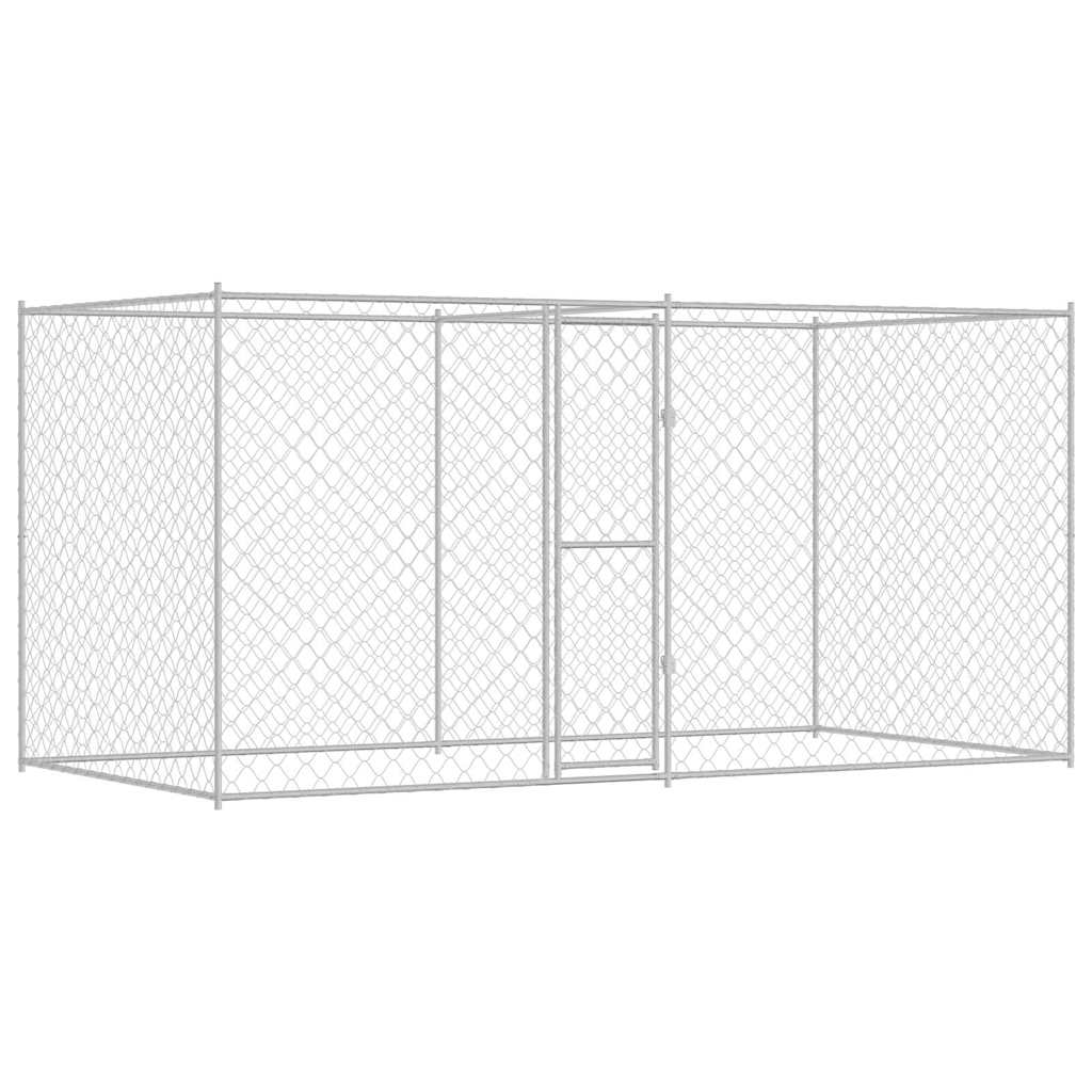 Gabbia per cani Argento 400 x 200 x 200 cm Acciaio zincato