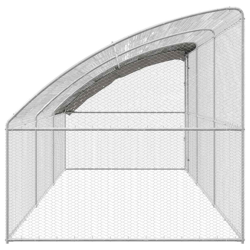 Gabbia per polli 3 pcs Argento 600 x 200 x 200 cm Acciaio e PE