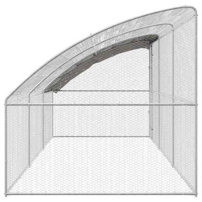 Gabbia per polli 3 pcs Argento 600 x 200 x 200 cm Acciaio e PE