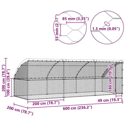 Cuccia per cani 3 pcs Argento 6 x 2 x 2 m Acciaio zincato
