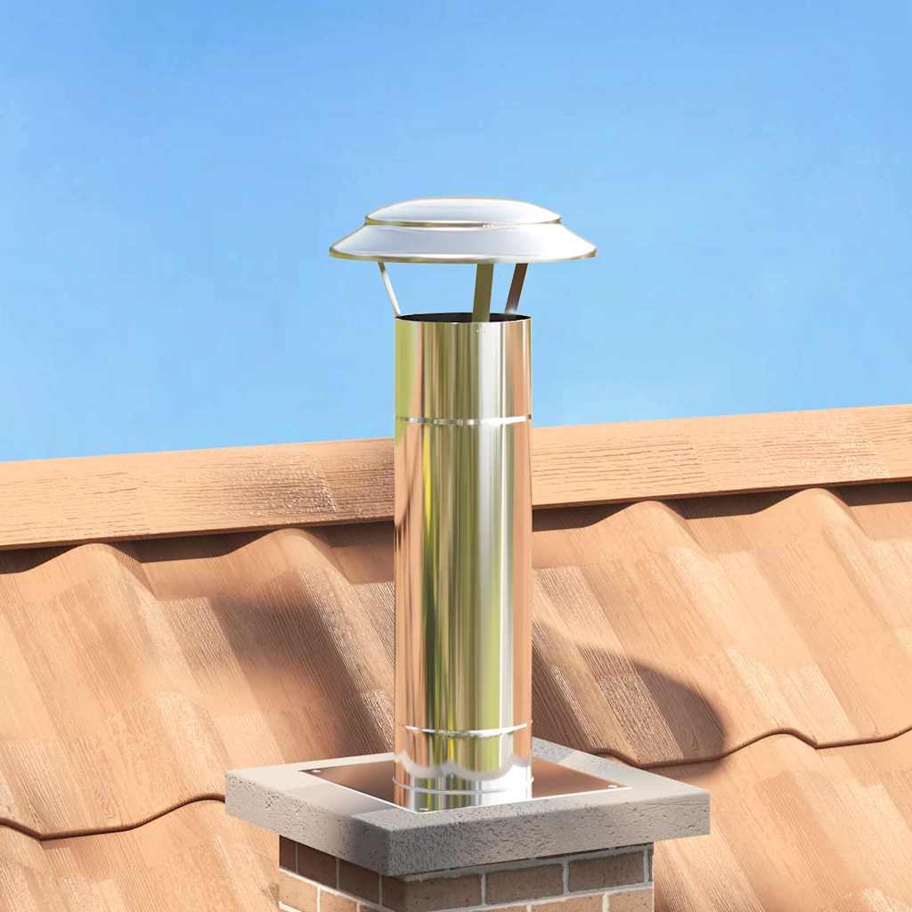 Estensione Camino Argento 25 x 25 x 65 cm Acciaio inossidabile