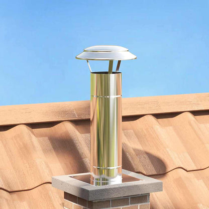 Estensione Camino Argento 25 x 25 x 65 cm Acciaio inossidabile