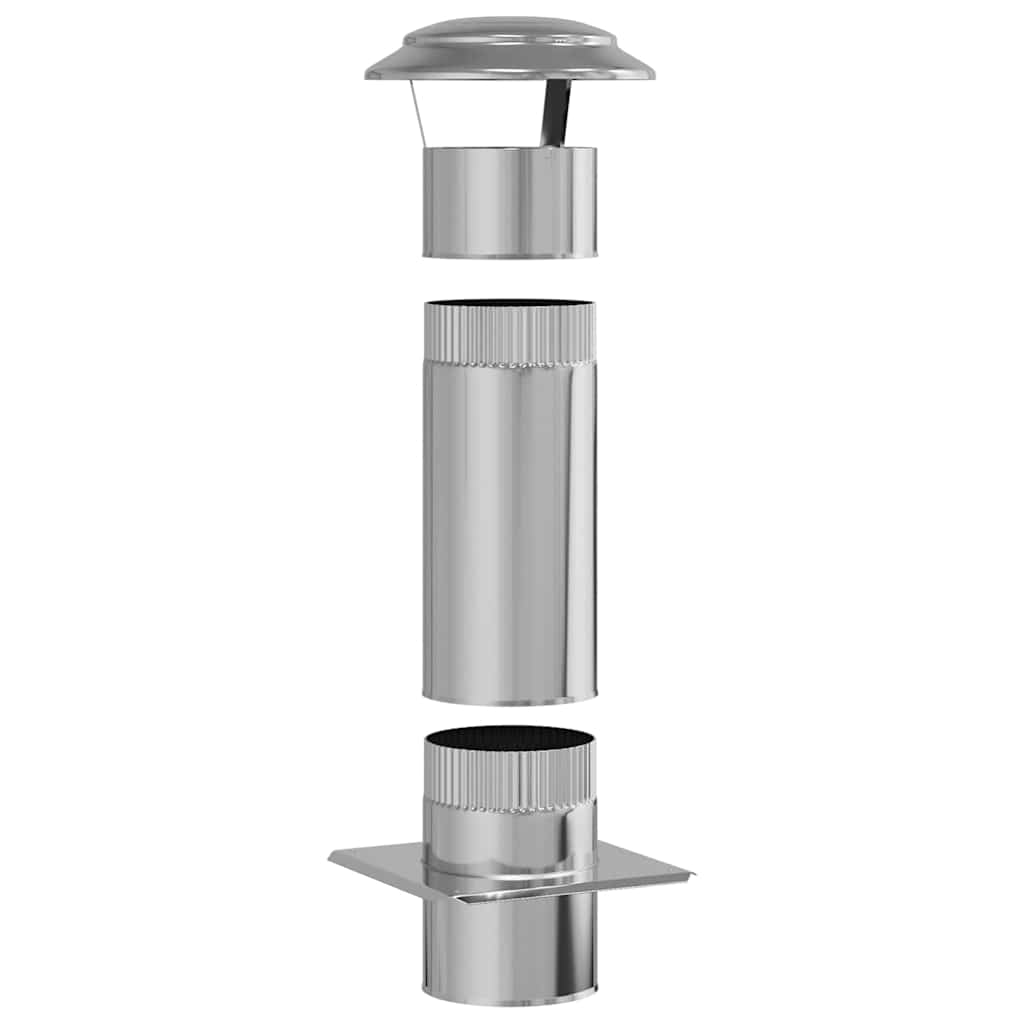 Estensione Camino Argento 25 x 25 x 65 cm Acciaio inossidabile | homemem39