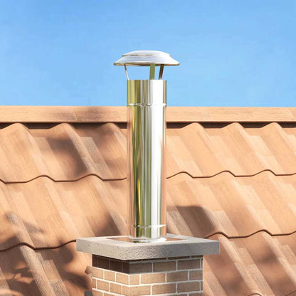 Estensione Camino Argento 25 x 25 x 82 cm Acciaio inossidabile | homemem39