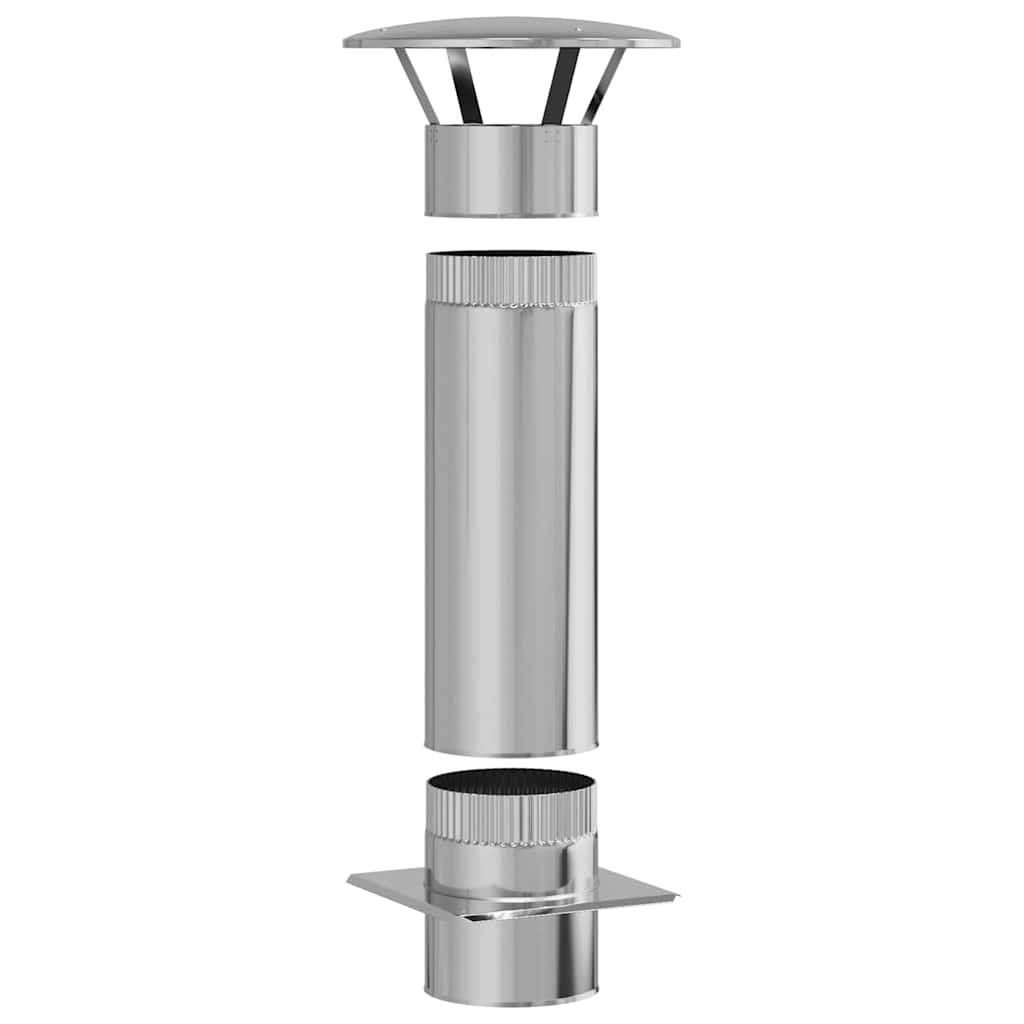Estensione Camino Argento 35 x 35 x 82 cm Acciaio inossidabile