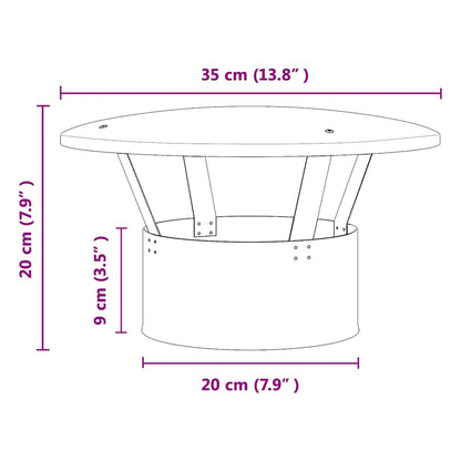 Copertura per Camino Argento 35 x 35 x 20 cm
