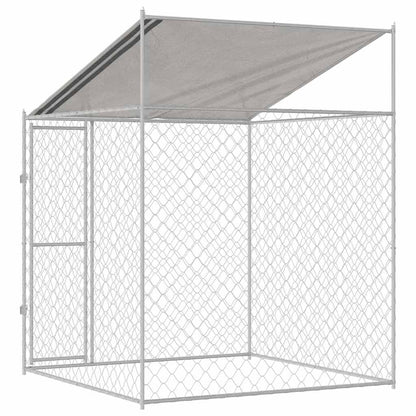 Gabbia per Cani con Tetto Argento 200 x 200 x 258 cm | homemem39