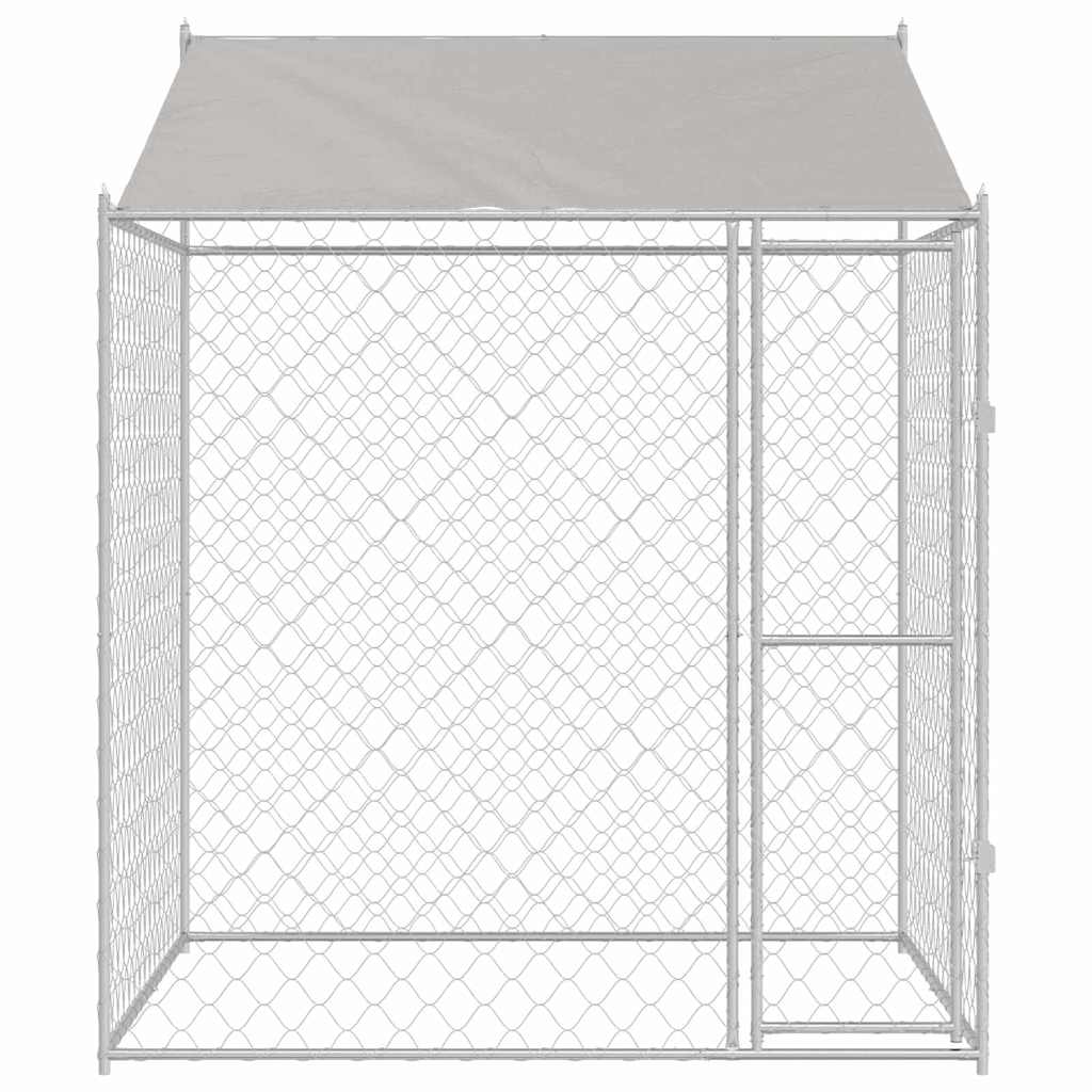Gabbia per Cani con Tetto Argento 200 x 200 x 258 cm | homemem39