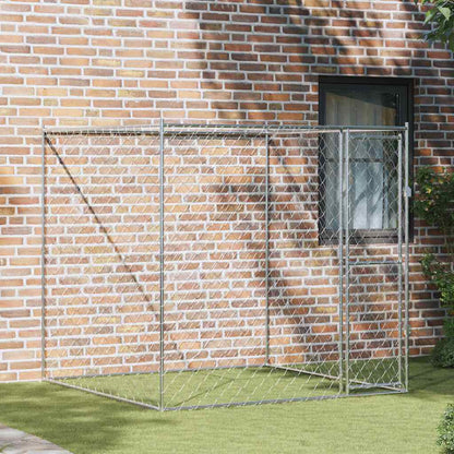 Gabbia per cani Argento 200 x 200 x 200 cm Acciaio zincato