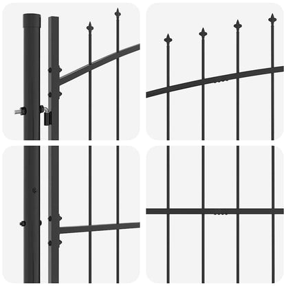 Cancello Doppio con blocco Grigio 299,5 x 199,5 cm Acciaio