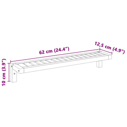 Mensola da Muro Appesa Naturale 62 x 10 x 12,5 cm