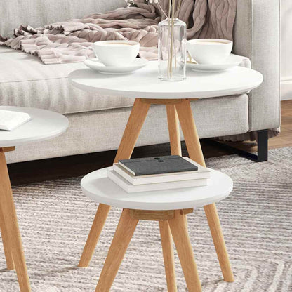 Tavolino da salotto 3 pcs Marrone Legno di Noce Massello | homemem39