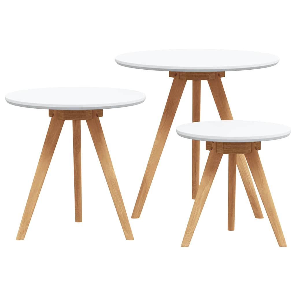 Tavolino da salotto 3 pcs Marrone Legno di Noce Massello | homemem39