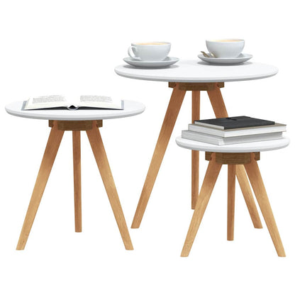Tavolino da salotto 3 pcs Marrone Legno di Noce Massello | homemem39
