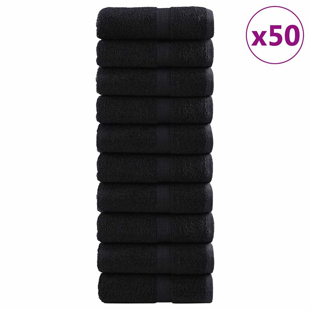 Asciugamani per Ospiti 600 gsm SOLUND 50 pcs Nero 30 x 50 cm - homemem39