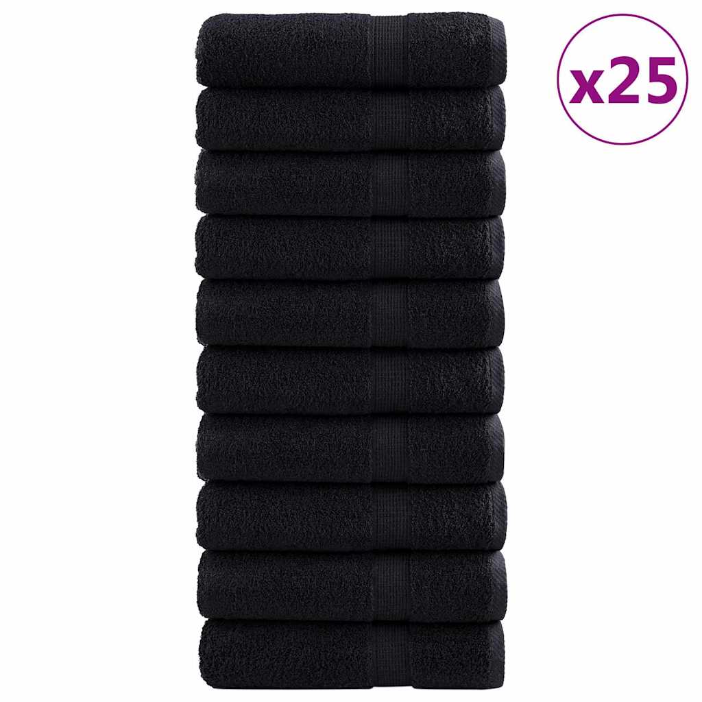Asciugamano per Ospiti SOLUND 25 pz Nero 70 x 140 cm 550 gsm | homemem39