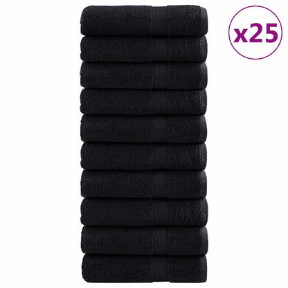 Asciugamano per Ospiti SOLUND 25 pz Nero 70 x 140 cm 550 gsm | homemem39