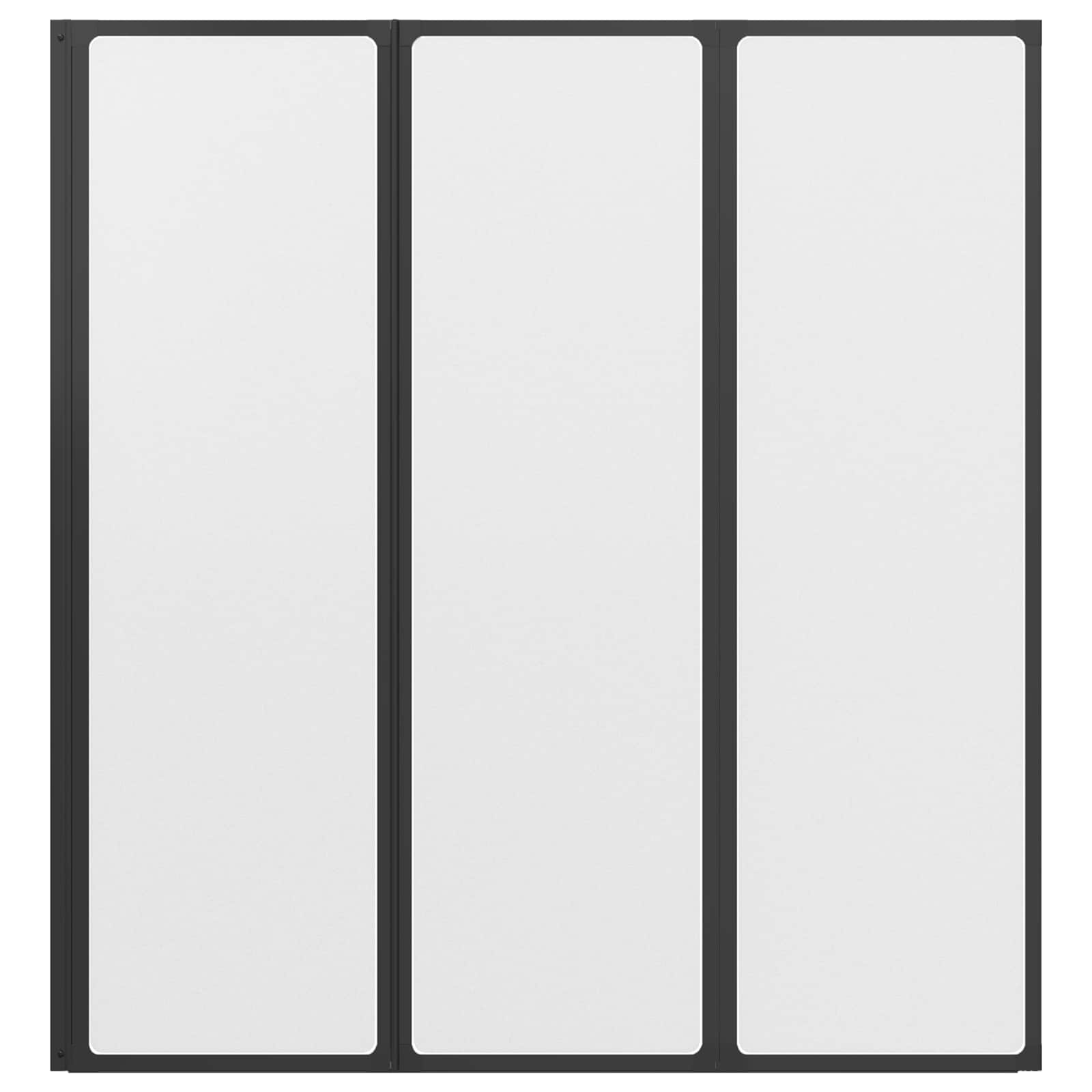Parete doccia Nero 132 x 2 x 140 cm Alluminio e PP | homemem39