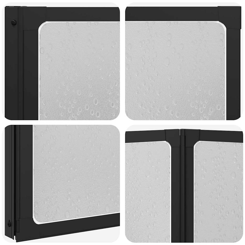 Parete doccia Altro Nero 168 x 140 cm Alluminio