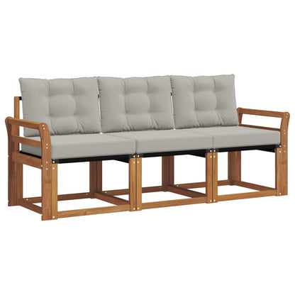 Set di divani da esterno 3 pcs Grigio Naturale e Chiaro | homemem39