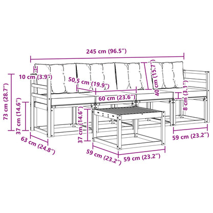 Set di divani da esterno con cuscino 5 pcs Naturale e Nero | homemem39