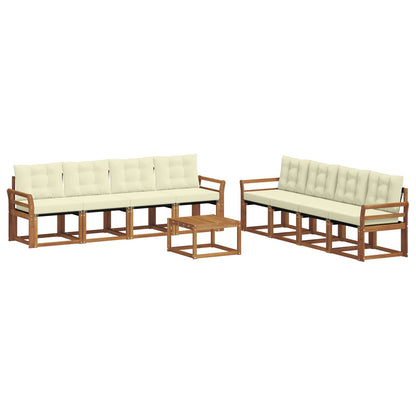 Set di divani da esterno con cuscino 9 pcs Naturale e Crema | homemem39