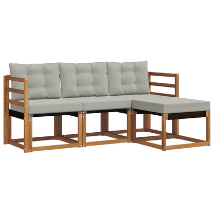 Set di divani da esterno 4 pcs Grigio Naturale e Chiaro | homemem39