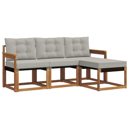 Set di divani da esterno 4 pcs Grigio Naturale e Chiaro | homemem39