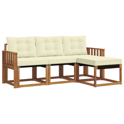 Set di divani da esterno con cuscino 4 pcs Naturale e Crema | homemem39