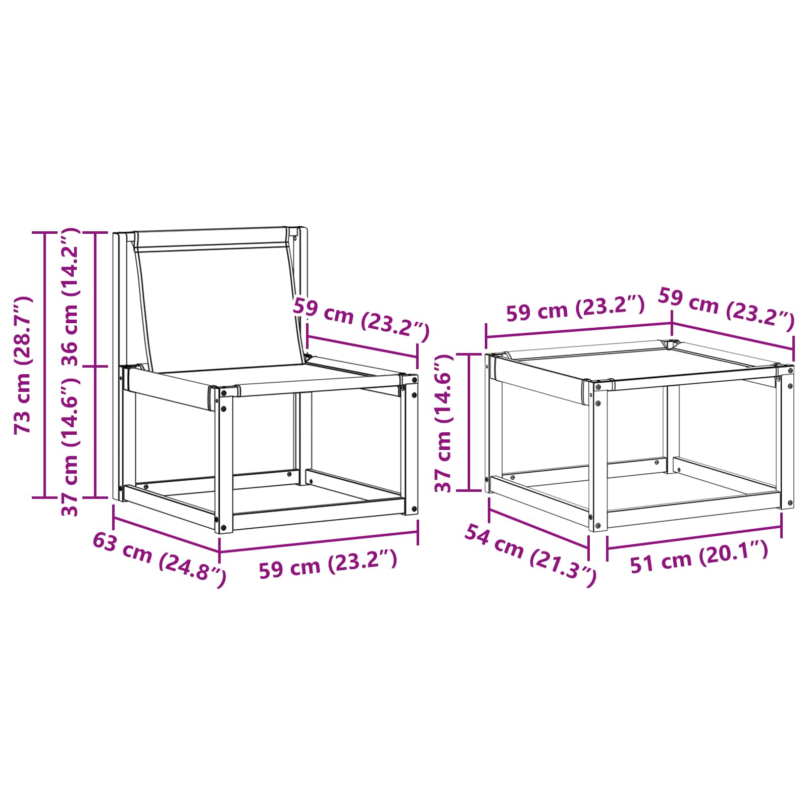 Set di divani da esterno con cuscino 4 pcs Naturale e Nero | homemem39