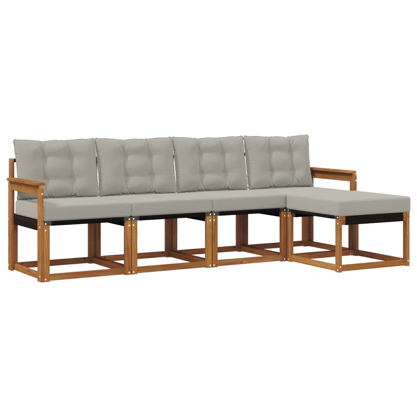 Set di divani da esterno 5 pcs Grigio Naturale e Chiaro | homemem39