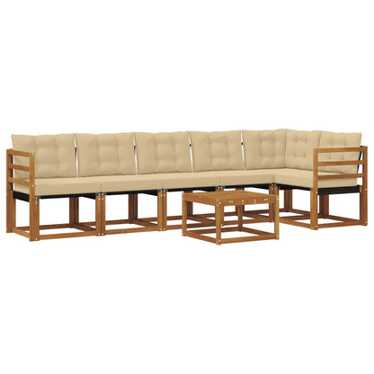 Set di divani da esterno con cuscino 7 pcs Naturale e Beige