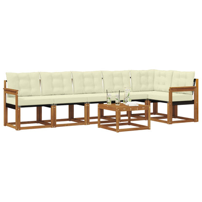 Set di divani da esterno con cuscino 7 pcs Naturale e Crema