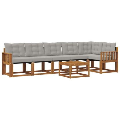 Set di divani da esterno 7 pcs Grigio Naturale e Chiaro | homemem39