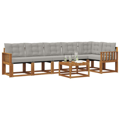 Set di divani da esterno 7 pcs Grigio Naturale e Chiaro | homemem39