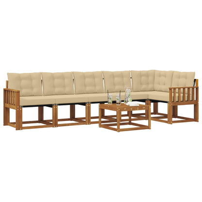 Set di divani da esterno con cuscino 7 pcs Naturale e Beige | homemem39