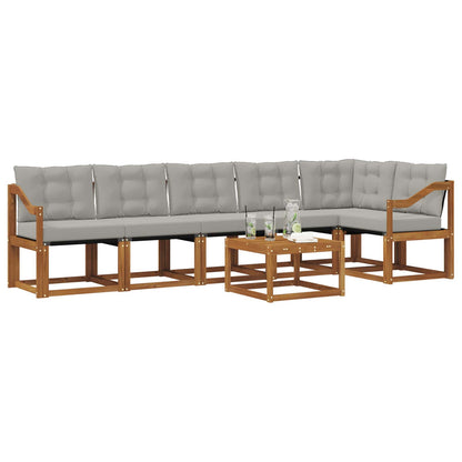 Set di divani da esterno 7 pcs Grigio Naturale e Chiaro | homemem39
