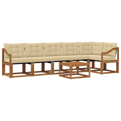 Set di divani da esterno con cuscino 7 pcs Naturale e Beige