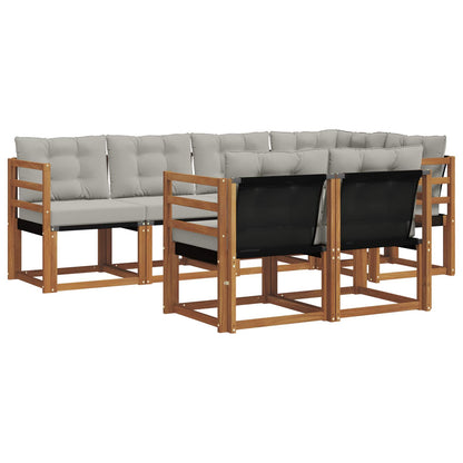 Set di divani da esterno 7 pcs Grigio Naturale e Chiaro | homemem39