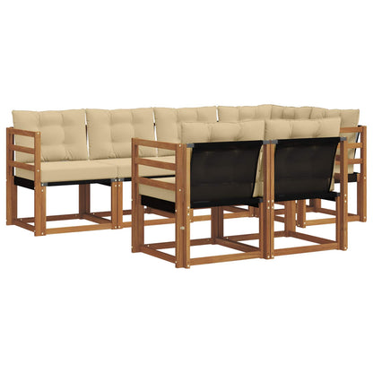Set di divani da esterno con cuscino 7 pcs Naturale e Beige