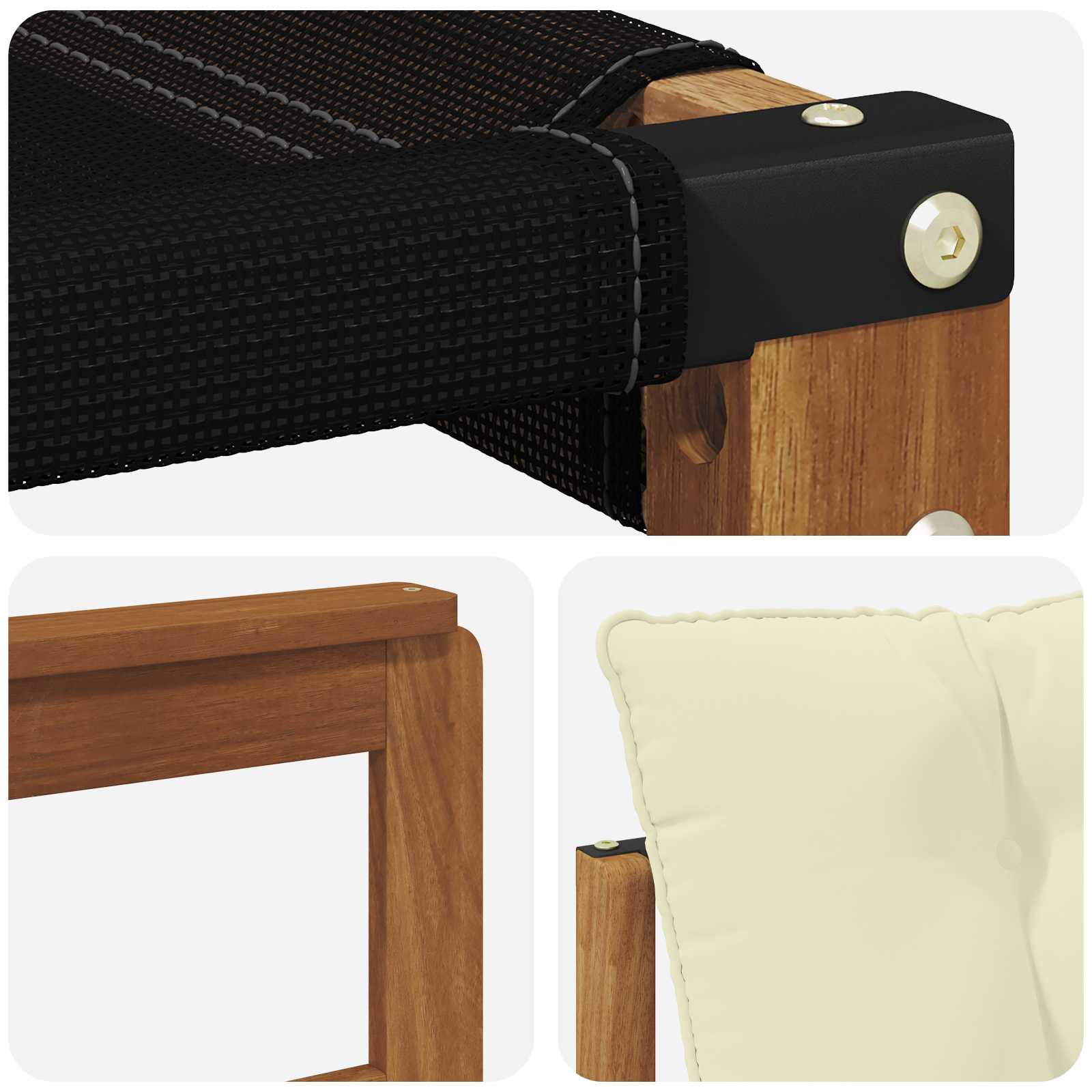 Set di divani da esterno con cuscino 7 pcs Naturale e Crema | homemem39