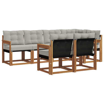 Set di divani da esterno 7 pcs Grigio Naturale e Chiaro | homemem39