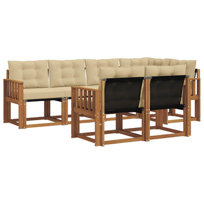 Set di divani da esterno con cuscino 7 pcs Naturale e Beige