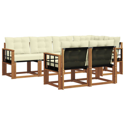 Set di divani da esterno con cuscino 7 pcs Naturale e Crema