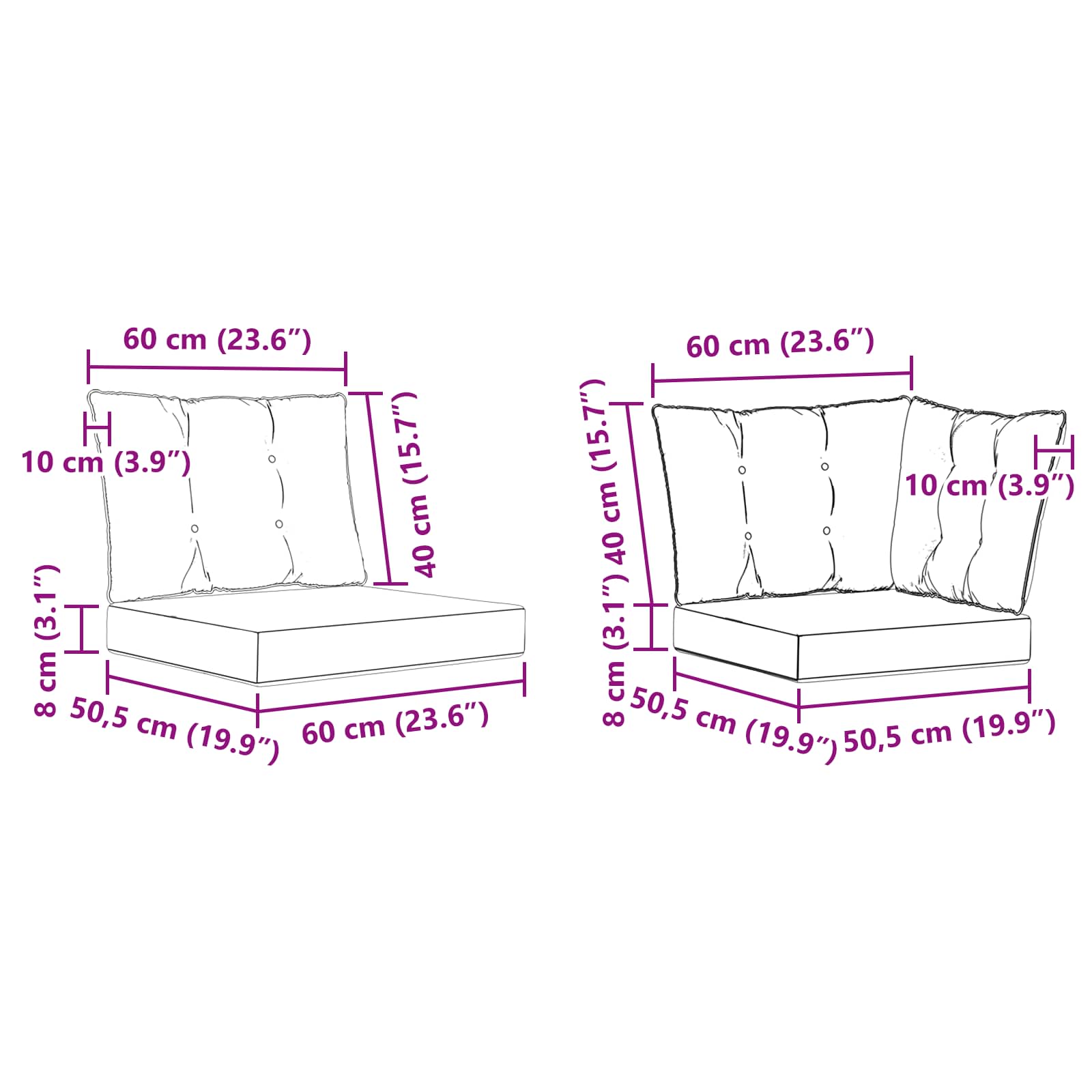 Set di divani da esterno con cuscino 7 pcs Naturale e Crema | homemem39