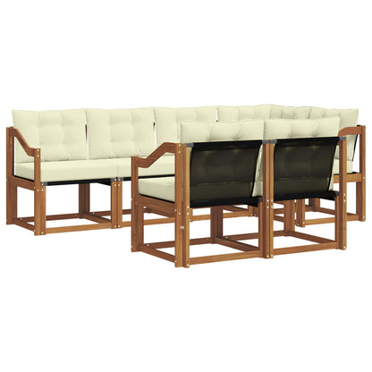 Set di divani da esterno con cuscino 7 pcs Naturale e Crema | homemem39