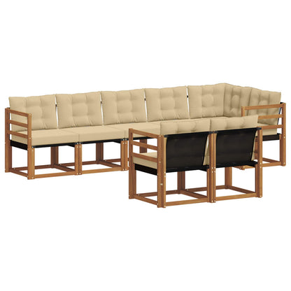 Set di divani da esterno con cuscino 8 pcs Naturale e Beige | homemem39