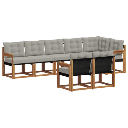 Set di divani da esterno 8 pcs Grigio Naturale e Chiaro | homemem39