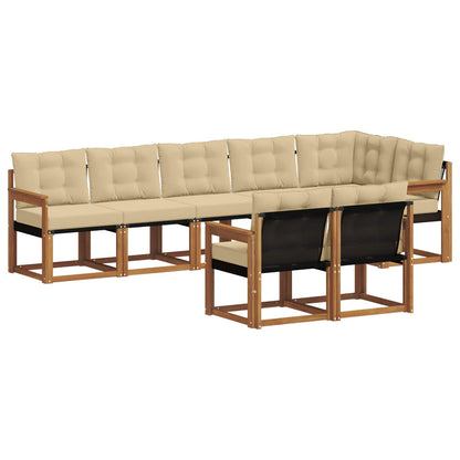 Set di divani da esterno con cuscino 8 pcs Naturale e Beige